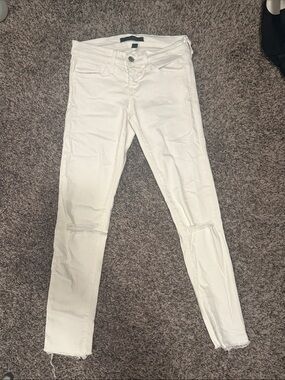 Flying Monkey White Cropped Ankle Jeans